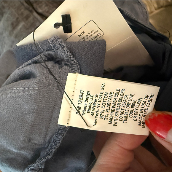 Nili Lotan 6 Slouchy Navy Blue Drop Crotch Paris Dress Pants $470 Cotton Cropped - Picture 9 of 9